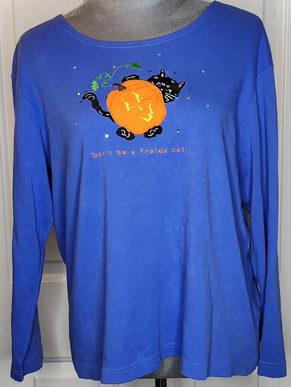 Vintage The Quacker Factory Blue Cotton Tee - Large